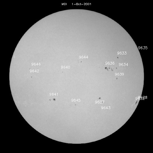 Sunspot regions