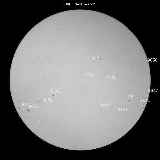 Sunspot regions