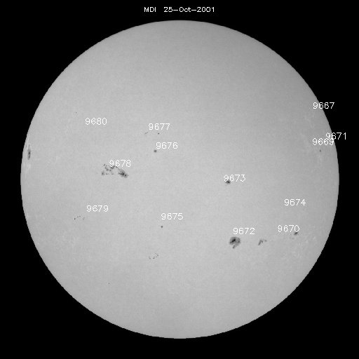 Sunspot regions