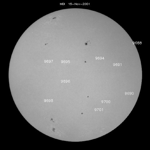 Sunspot regions