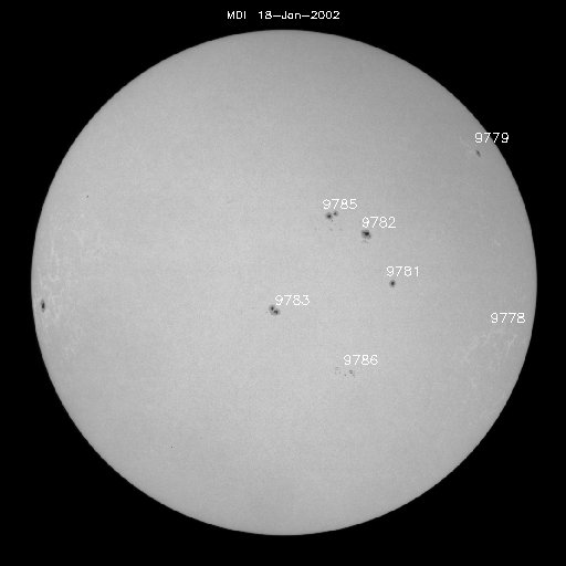 Sunspot regions