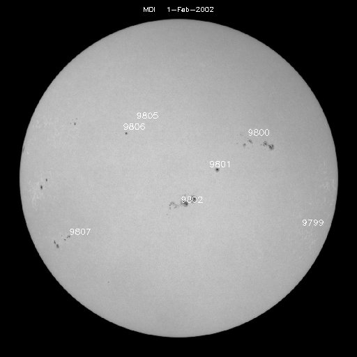 Sunspot regions