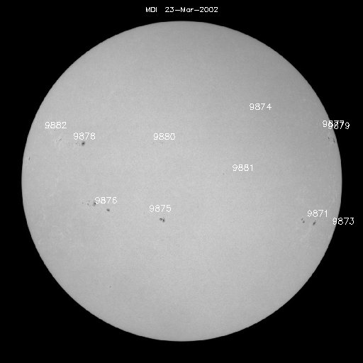 Sunspot regions