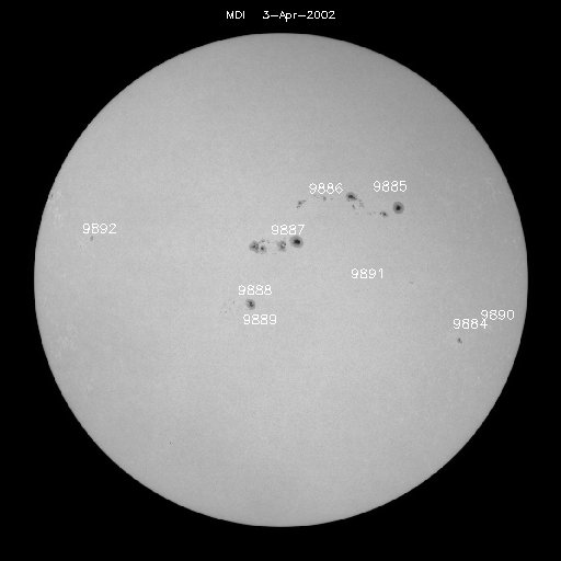 Sunspot regions