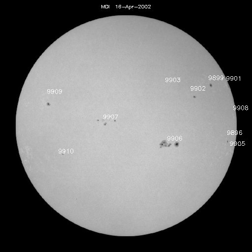 Sunspot regions