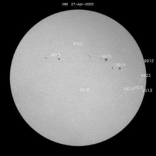 Sunspot regions