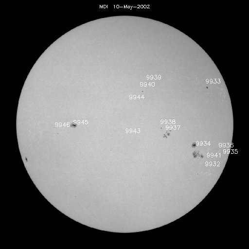 Sunspot regions