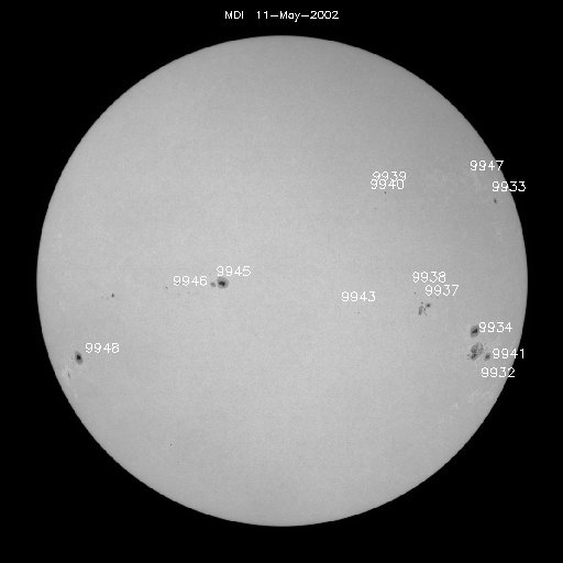 Sunspot regions