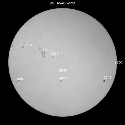 Sunspot regions