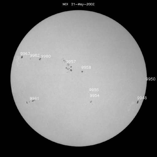 Sunspot regions