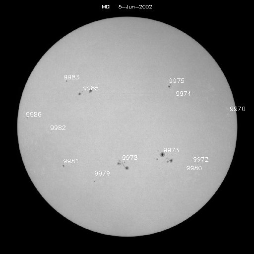 Sunspot regions