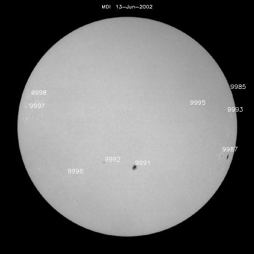 Sunspot regions