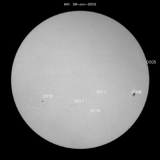 Sunspot regions