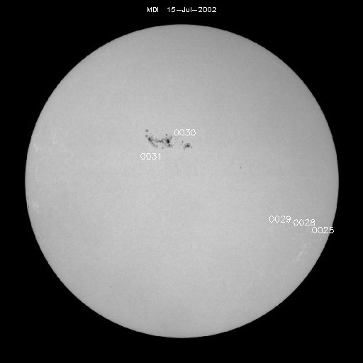 Sunspot regions