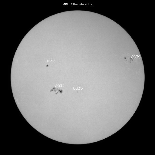 Sunspot regions