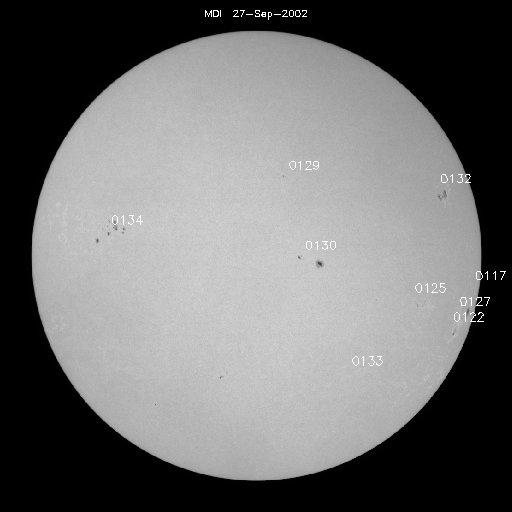 Sunspot regions