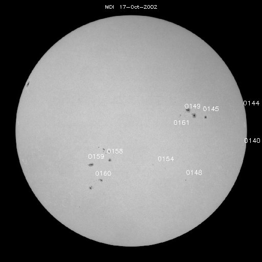 Sunspot regions