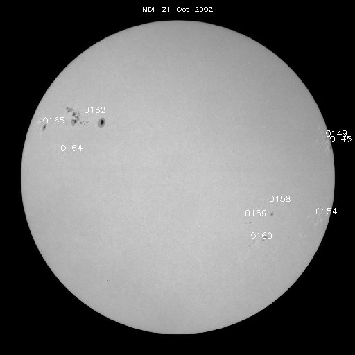 Sunspot regions