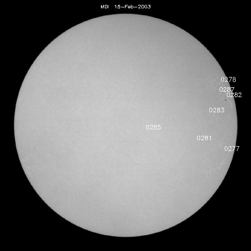 Sunspot regions