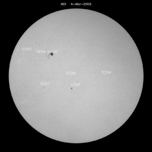 Sunspot regions