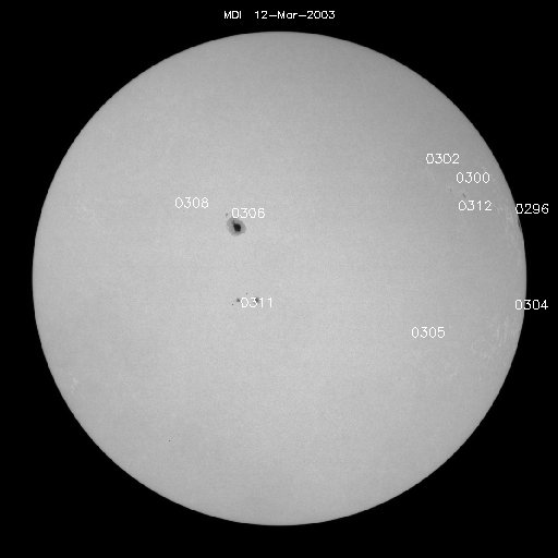 Sunspot regions