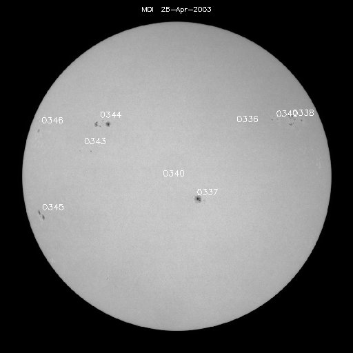 Sunspot regions