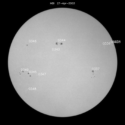 Sunspot regions