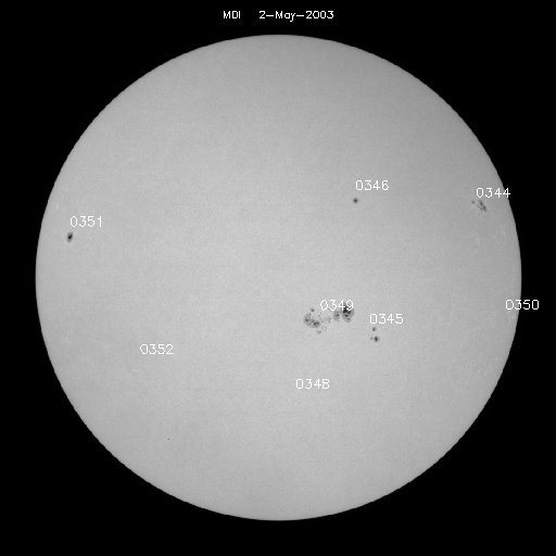 Sunspot regions