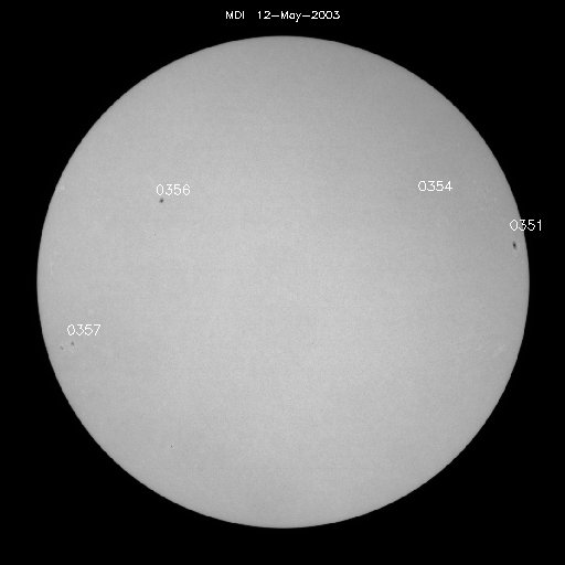 Sunspot regions