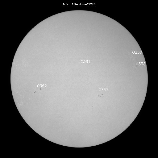 Sunspot regions