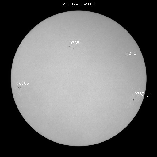 Sunspot regions