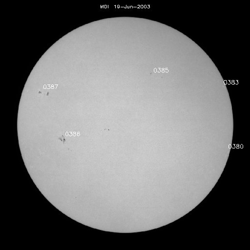 Sunspot regions