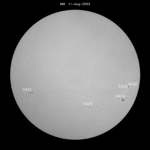 Sunspot regions