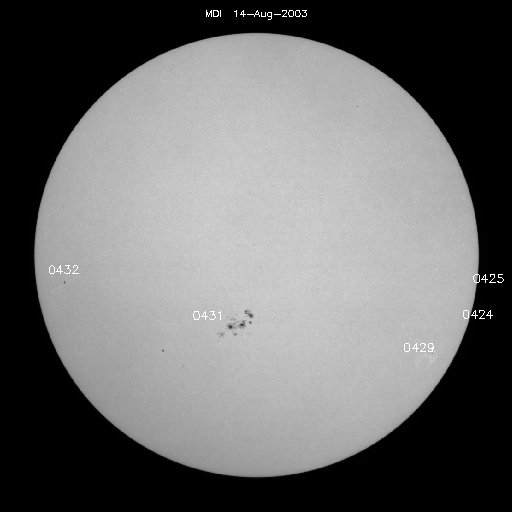 Sunspot regions