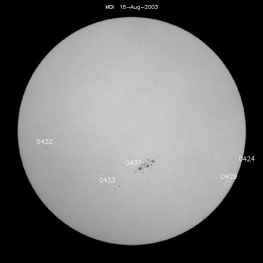 Sunspot regions