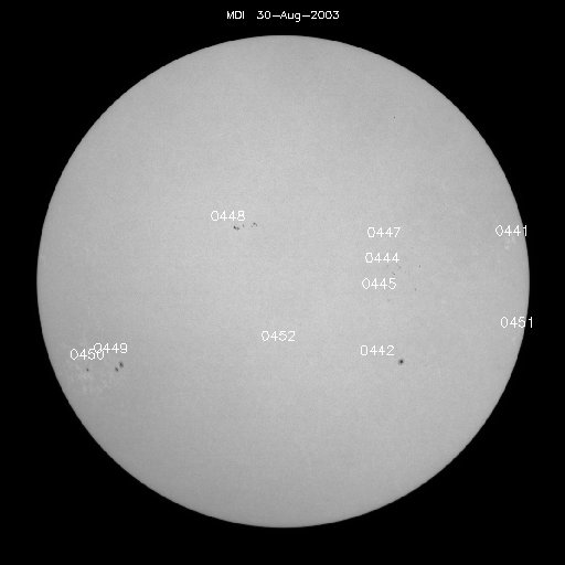 Sunspot regions