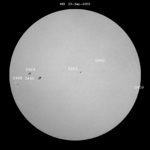 Sunspot regions