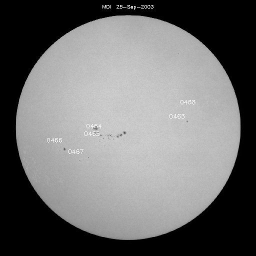 Sunspot regions