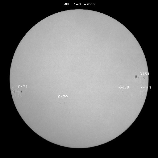 Sunspot regions