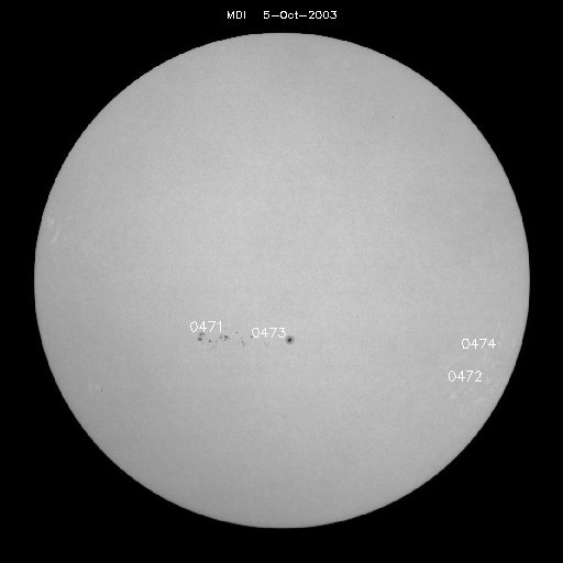 Sunspot regions