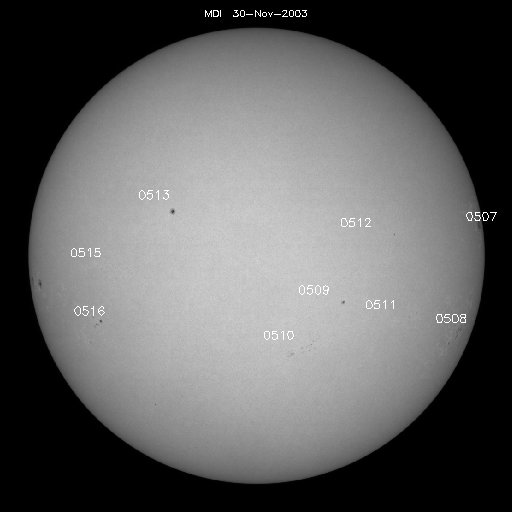 Sunspot regions