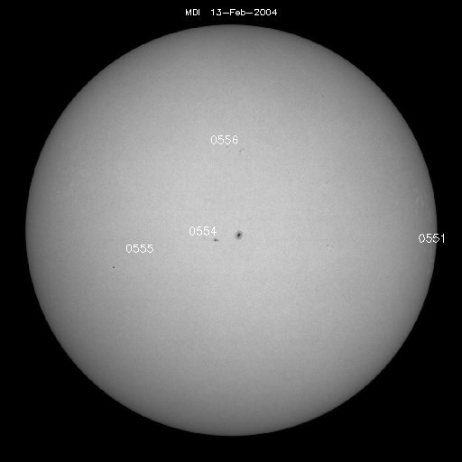 Sunspot regions