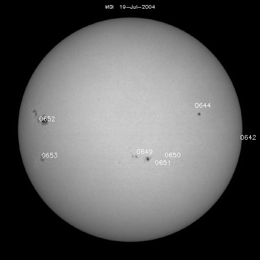 Sunspot regions