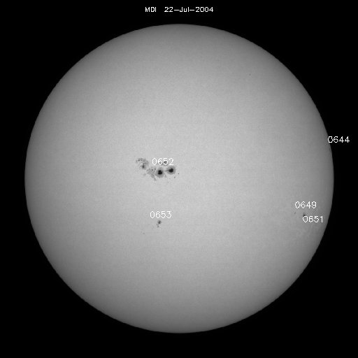 Sunspot regions