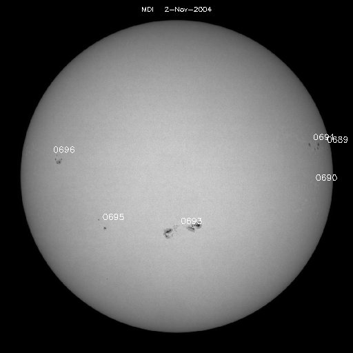 Sunspot regions