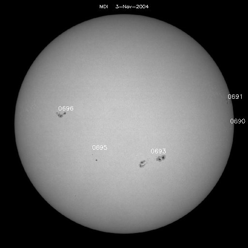 Sunspot regions