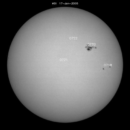 Sunspot regions