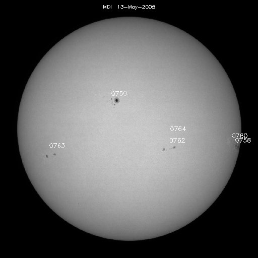 Sunspot regions