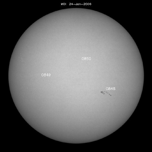 Sunspot regions