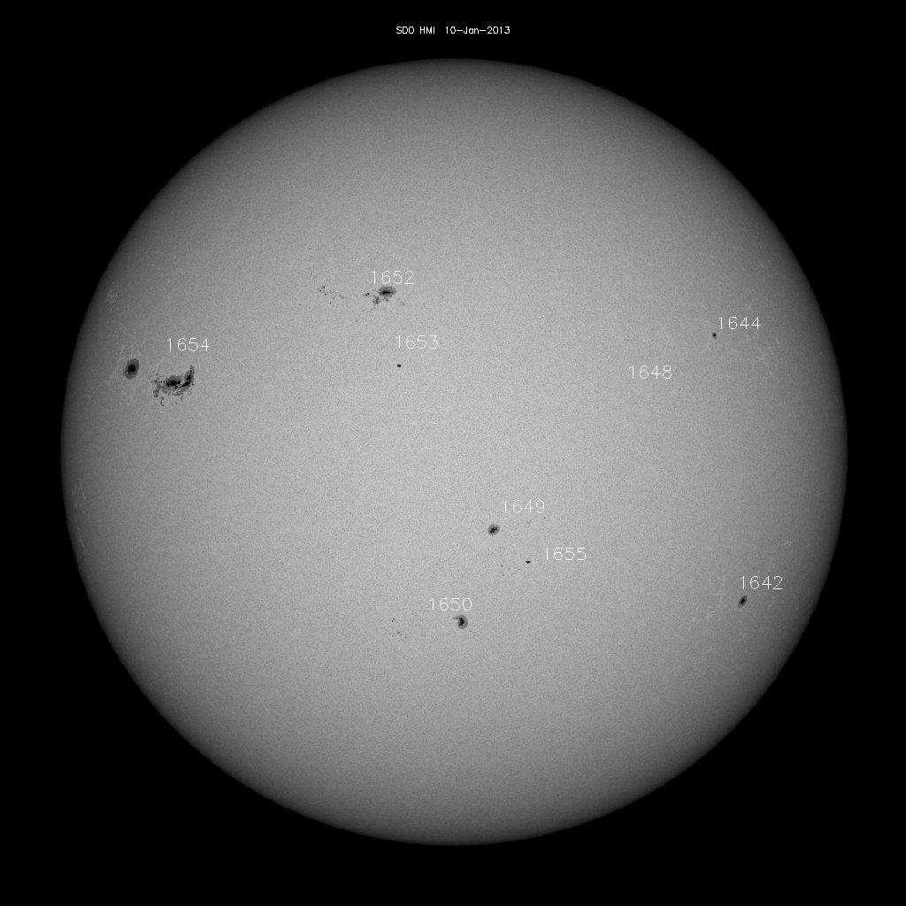 Sunspot regions